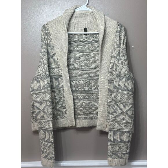 NWOT Stetson Wool Blend Cropped Shawl Collar Aztec Inspired Cardigan Women's XS - Picture 2 of 11